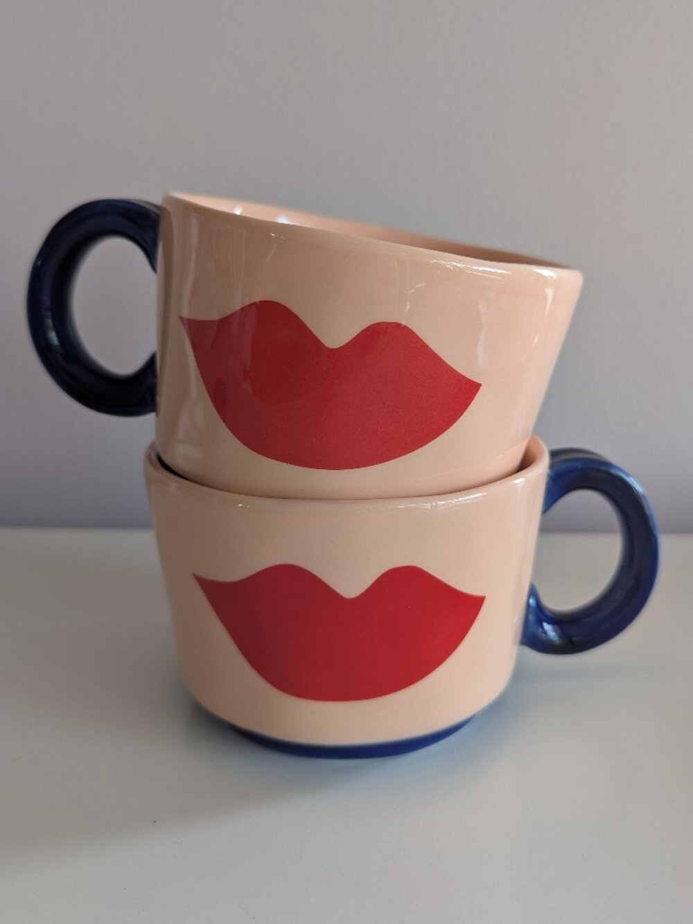 Clare V. x Anthropologie Red Lips Maisonette Mugs Set of 2